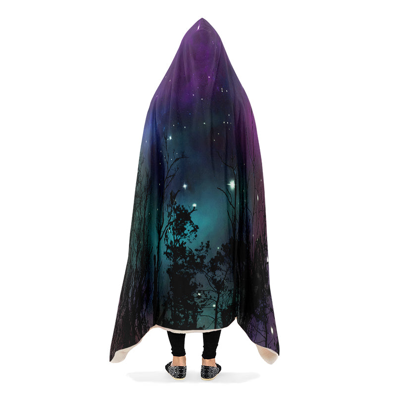Forest And Stars Hooded Blanket - Offbeat Sweetie
