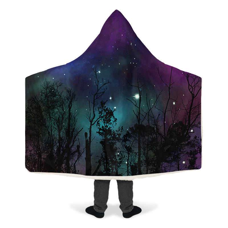 Forest And Stars Hooded Blanket - Offbeat Sweetie