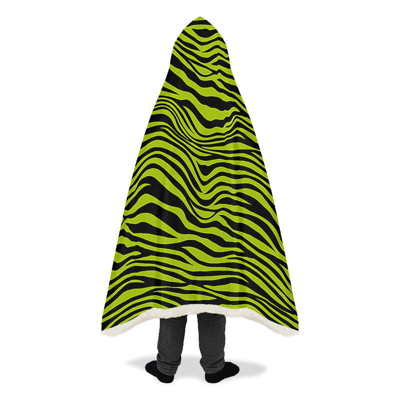 Neon Zebra Hooded Blanket