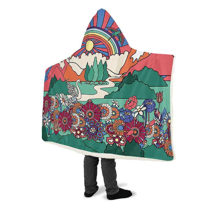 Peace And Love Hooded Blanket