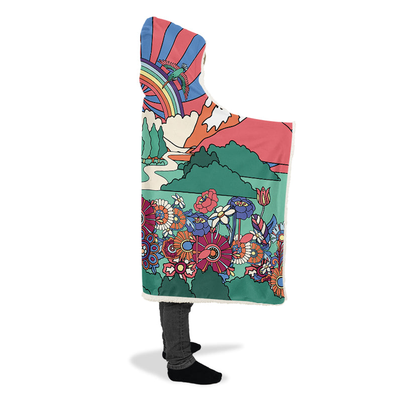 Peace And Love Hooded Blanket