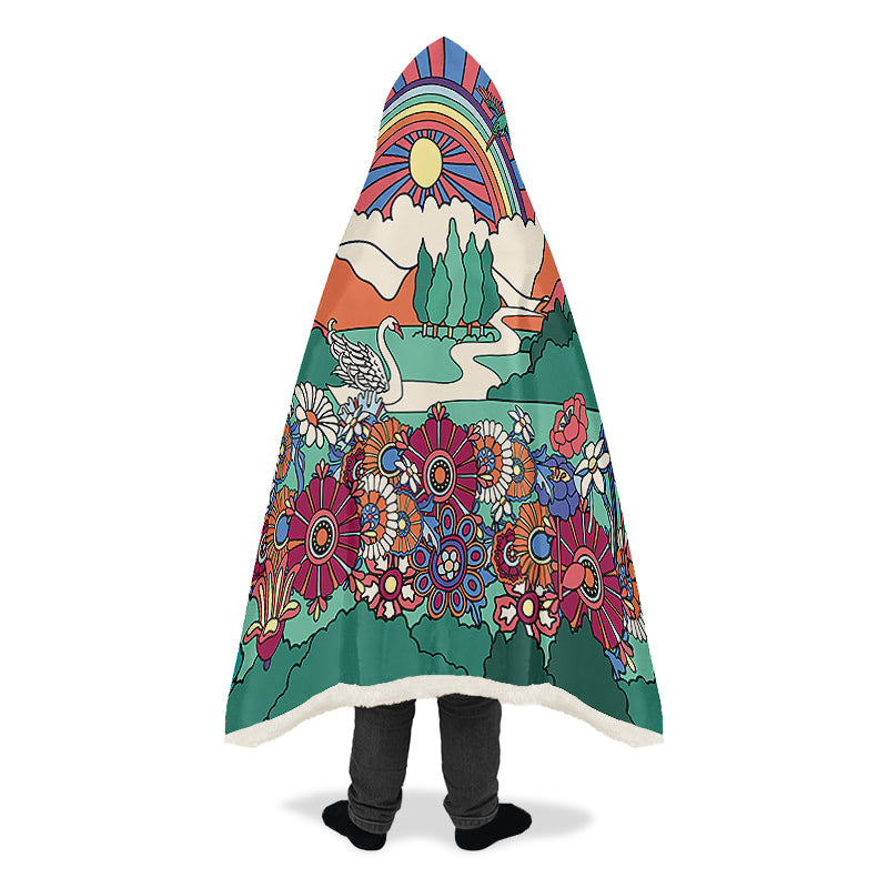 Peace And Love Hooded Blanket