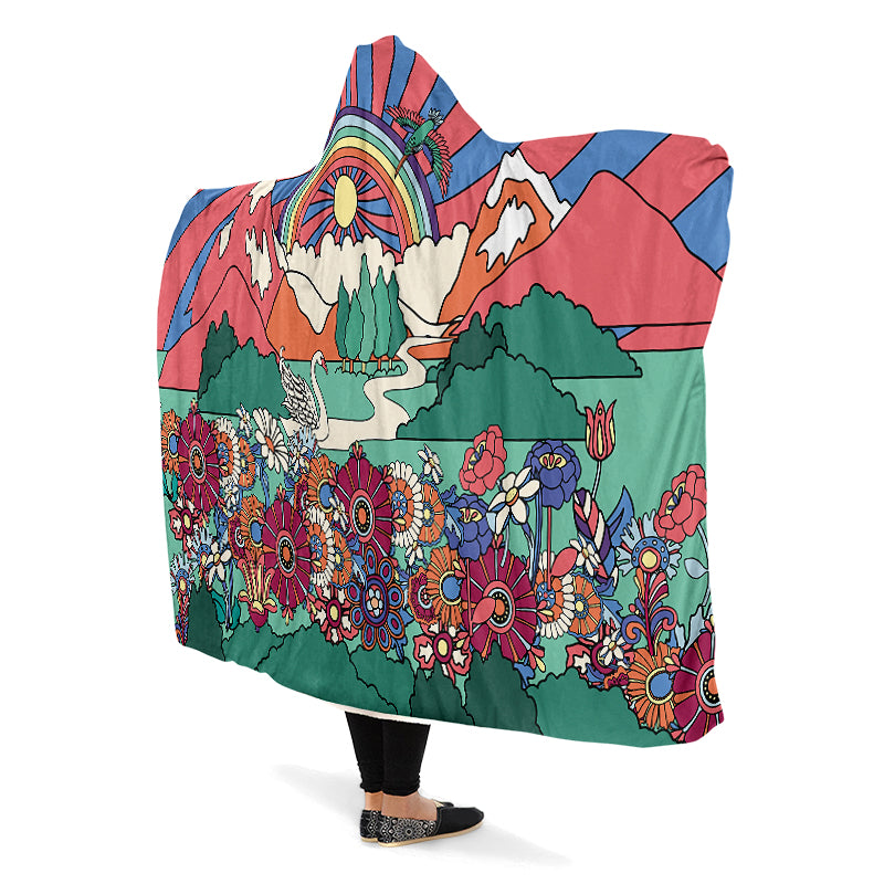Peace And Love Hooded Blanket