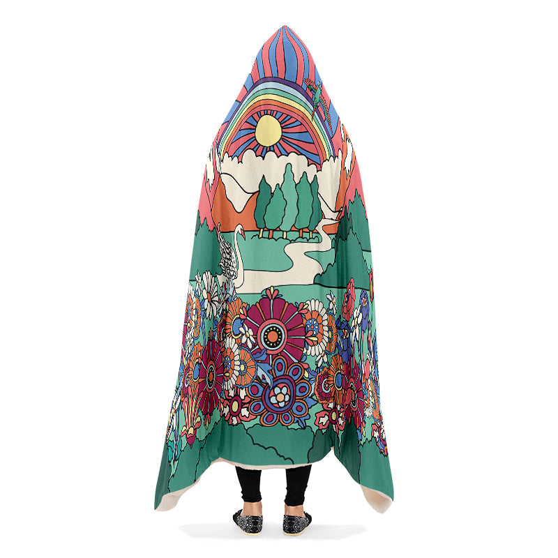 Peace And Love Hooded Blanket
