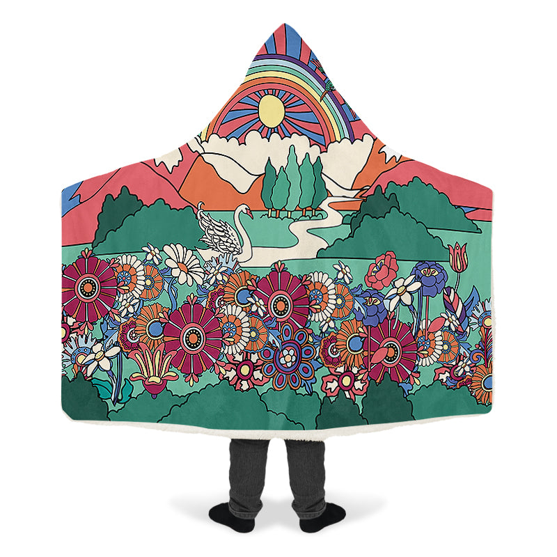Peace And Love Hooded Blanket