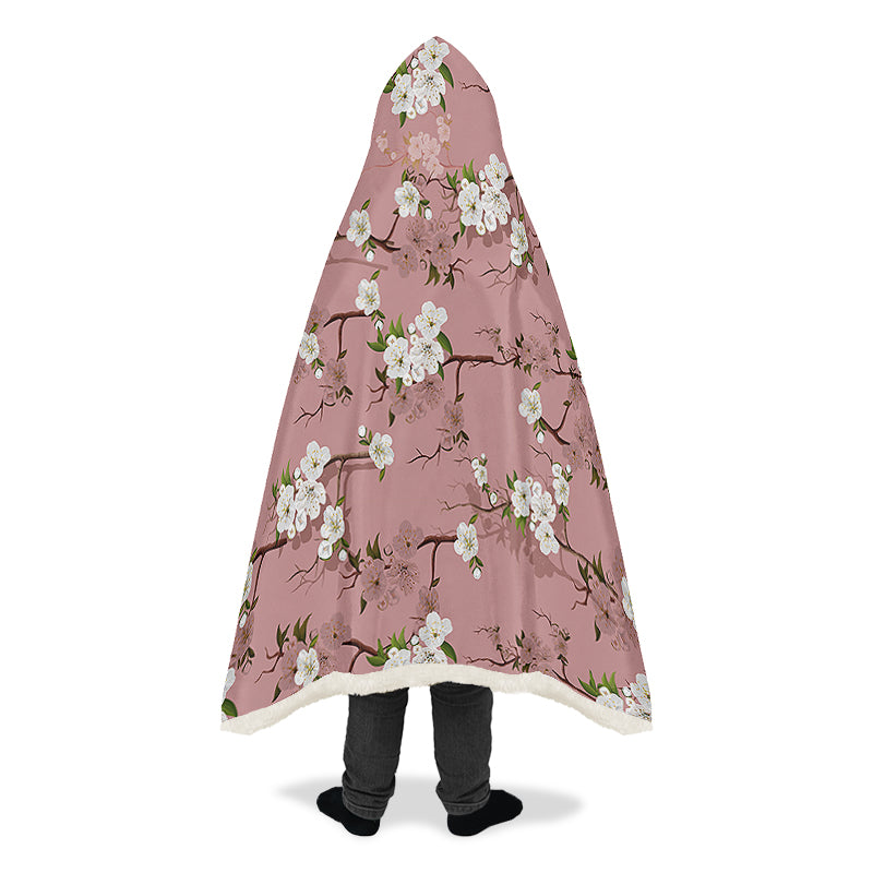 Peach Blossoms Hooded Blanket