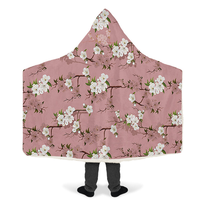 Peach Blossoms Hooded Blanket