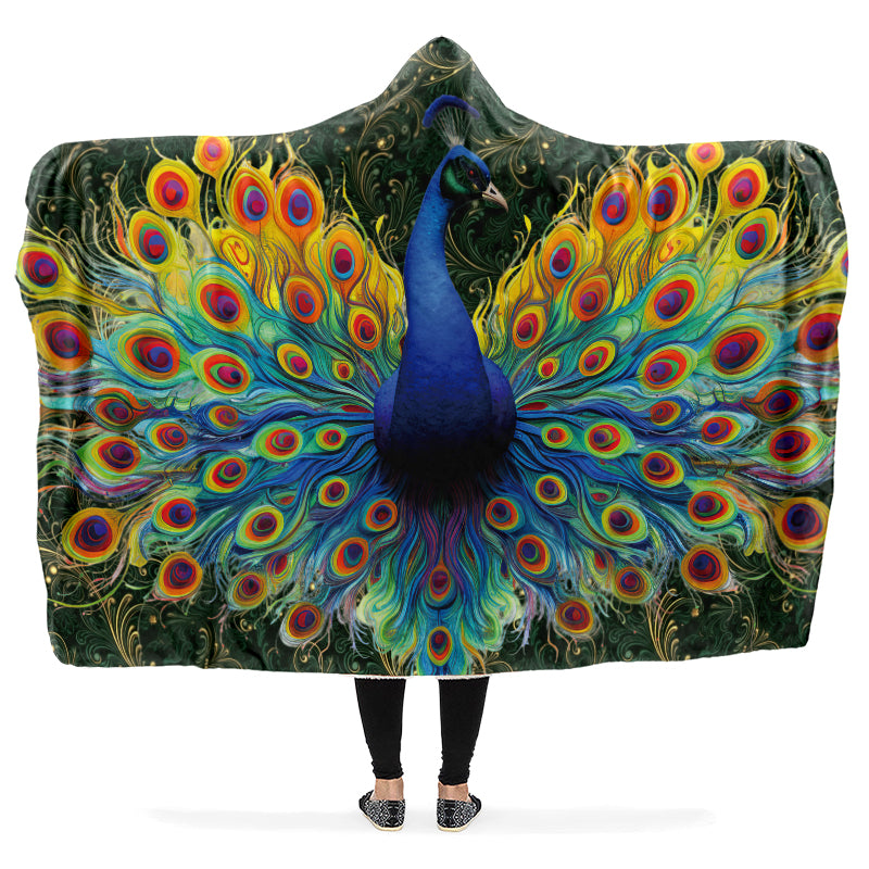 Peacock Hooded Blanket - Offbeat Sweetie