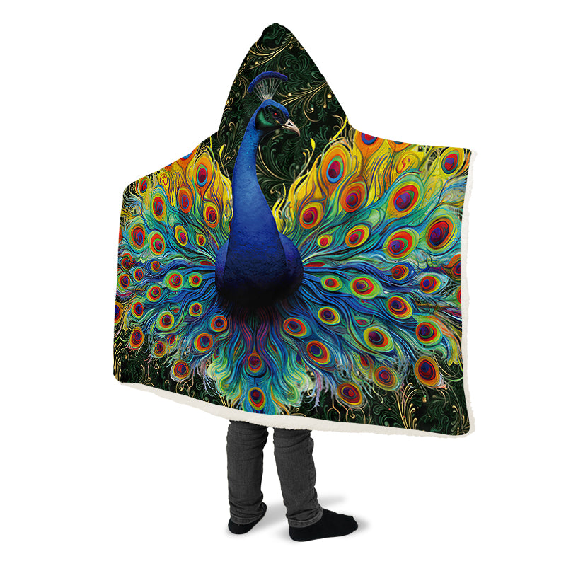 Peacock Hooded Blanket - Offbeat Sweetie