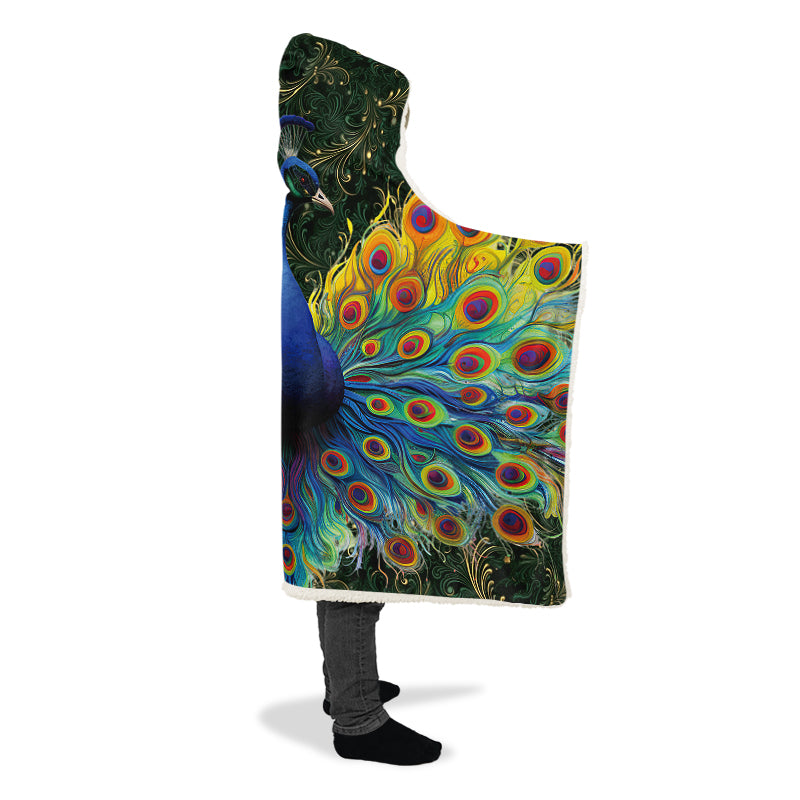 Peacock Hooded Blanket - Offbeat Sweetie