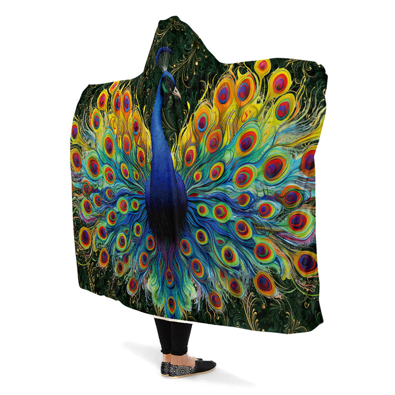 Peacock Hooded Blanket - Offbeat Sweetie