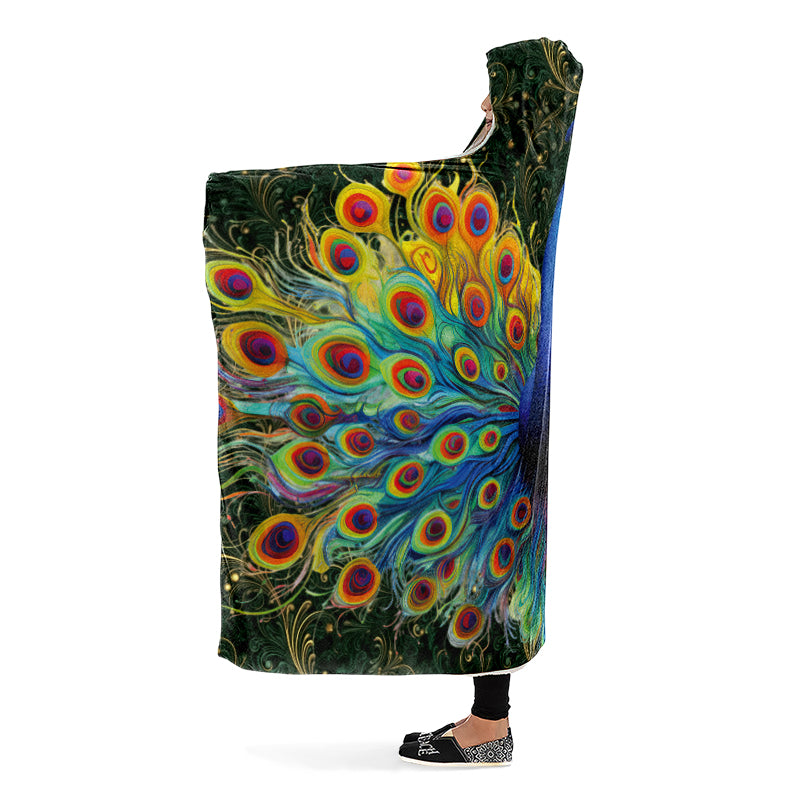 Peacock Hooded Blanket - Offbeat Sweetie