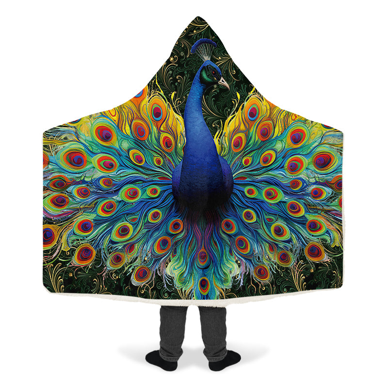 Peacock Hooded Blanket - Offbeat Sweetie