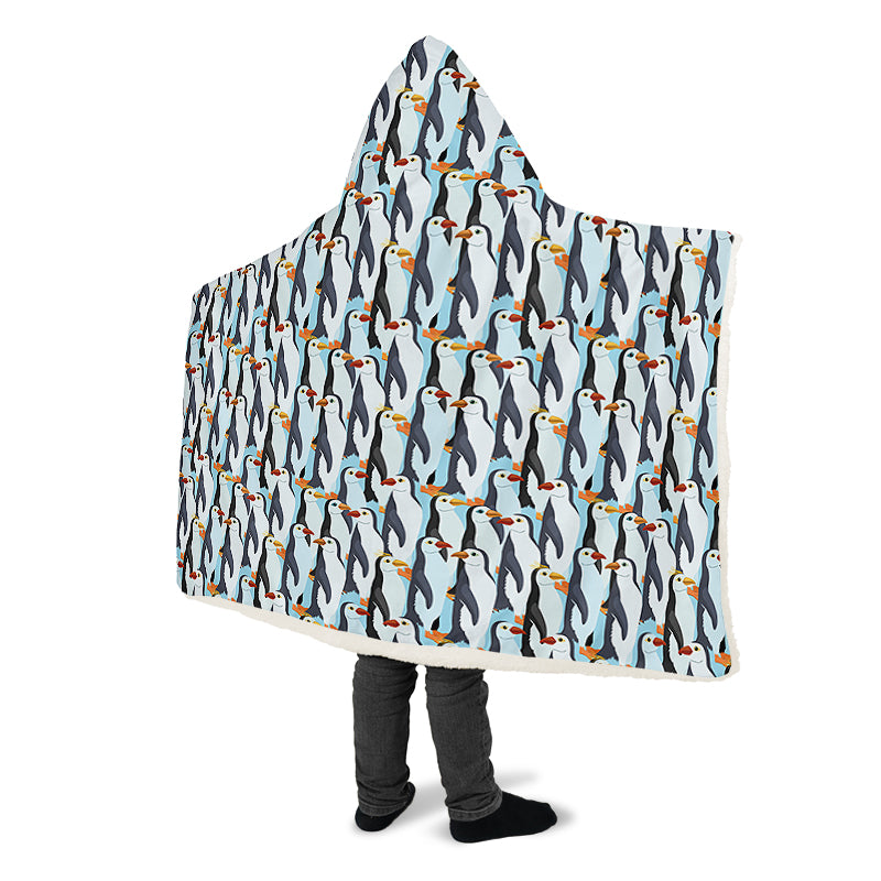 Penguin Party Hooded Blanket
