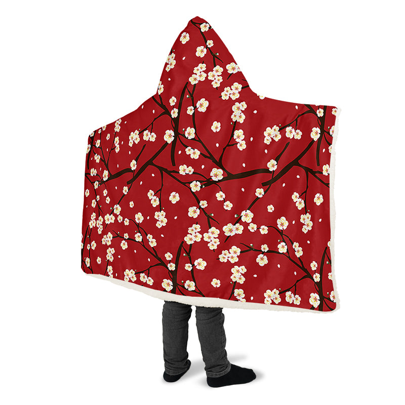 Plum Blossom Hooded Blanket
