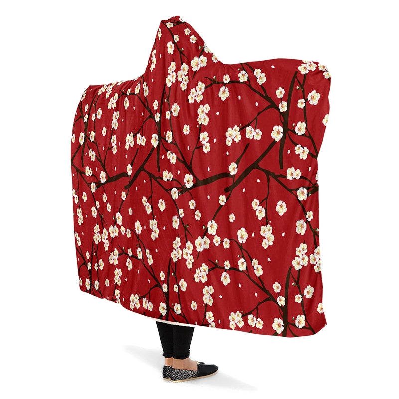 Plum Blossom Hooded Blanket