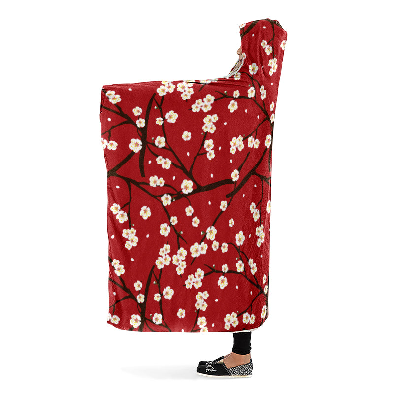 Plum Blossom Hooded Blanket