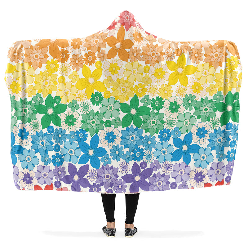 Pride Flowers Hooded Blanket - Offbeat Sweetie