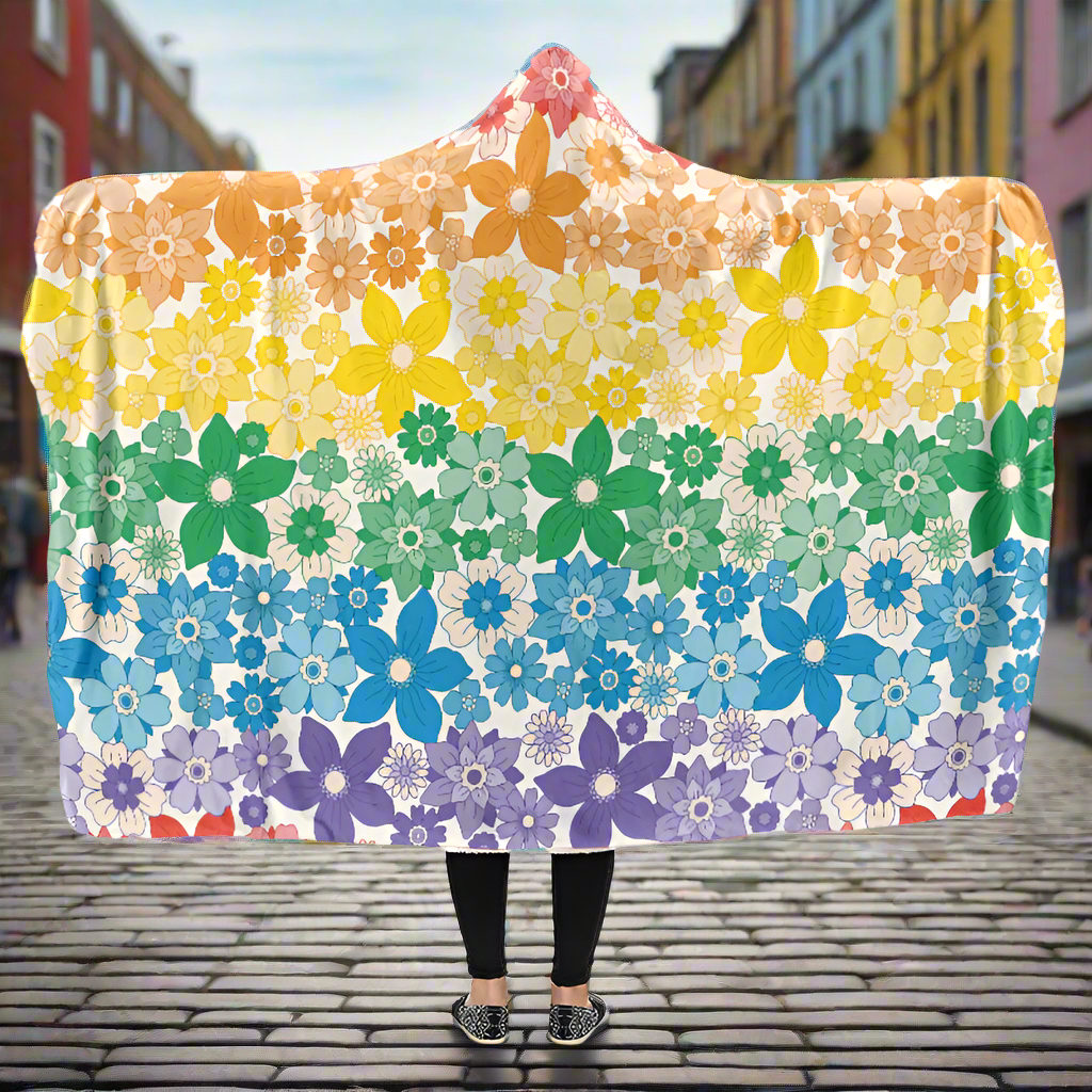 Pride Flowers Hooded Blanket - Offbeat Sweetie