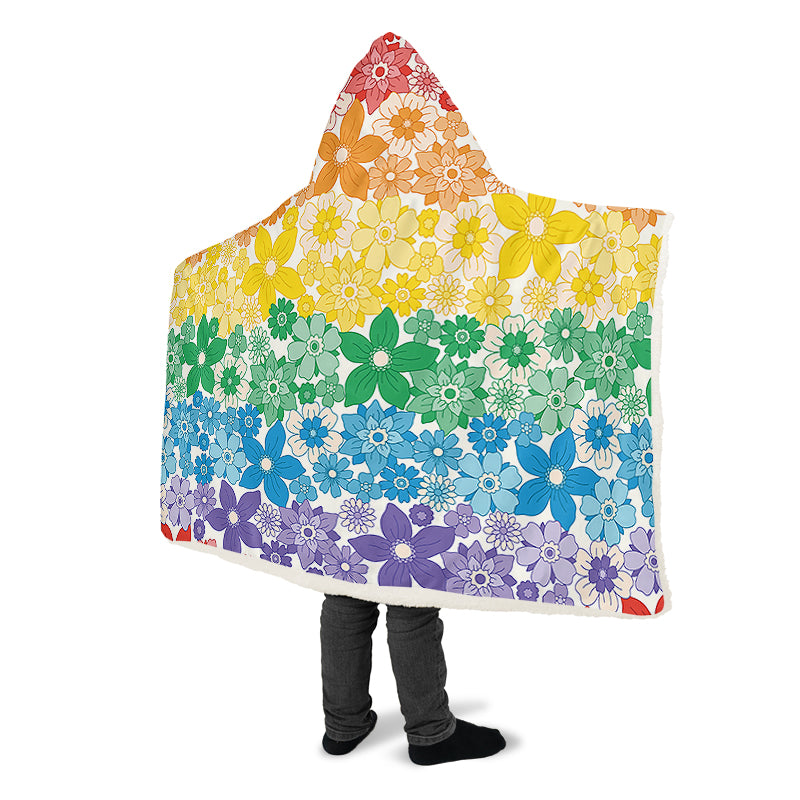 Pride Flowers Hooded Blanket - Offbeat Sweetie