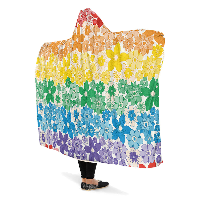 Pride Flowers Hooded Blanket - Offbeat Sweetie