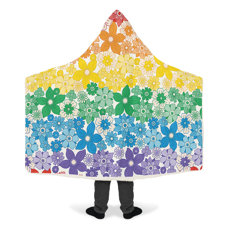 Pride Flowers Hooded Blanket - Offbeat Sweetie