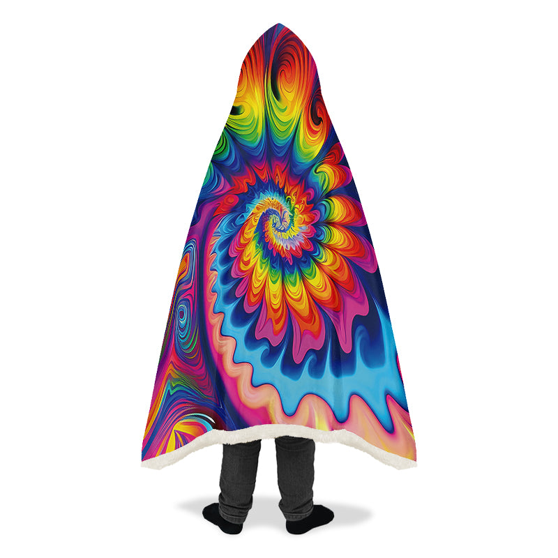 Psychedelic Tie Dye Hooded Blanket - Offbeat Sweetie