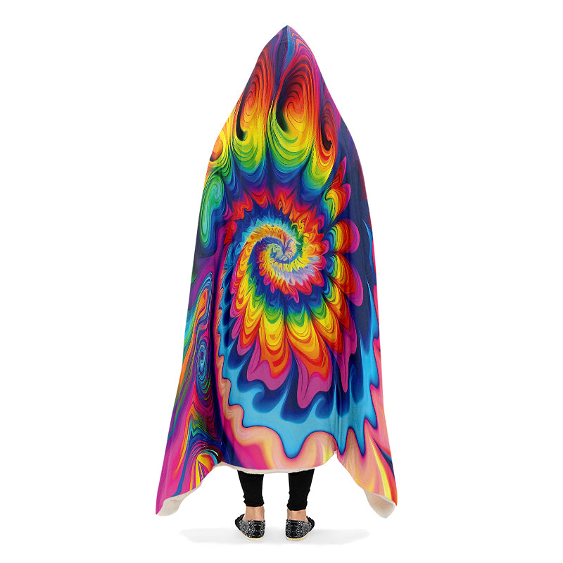 Psychedelic Tie Dye Hooded Blanket - Offbeat Sweetie