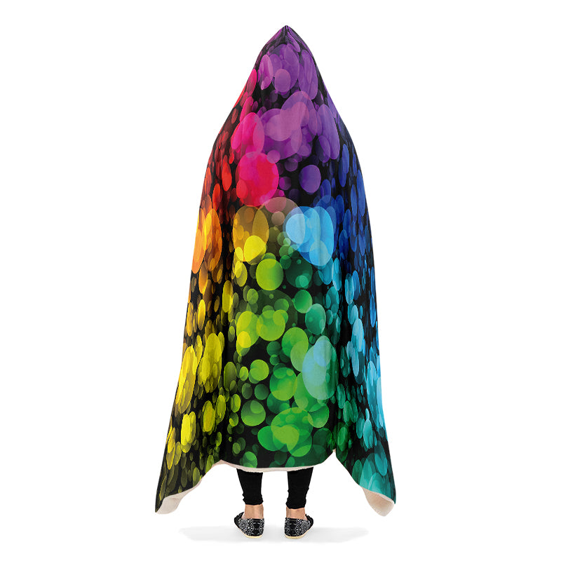 Rainbow Bubbles Hooded Blanket