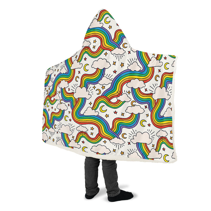 Rainbow Dreams Hooded Blanket