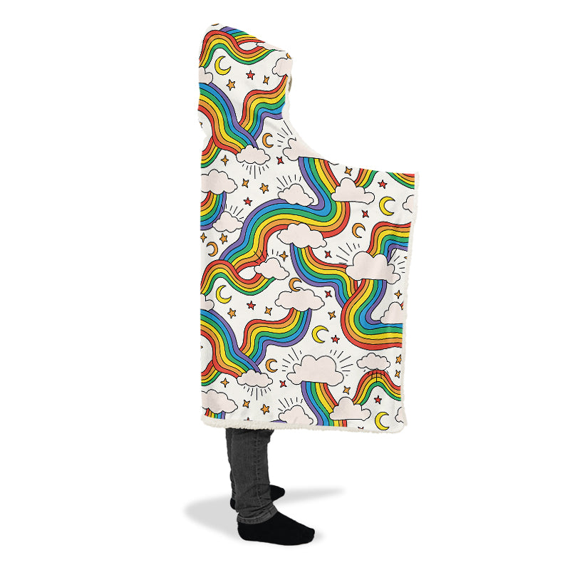 Rainbow Dreams Hooded Blanket