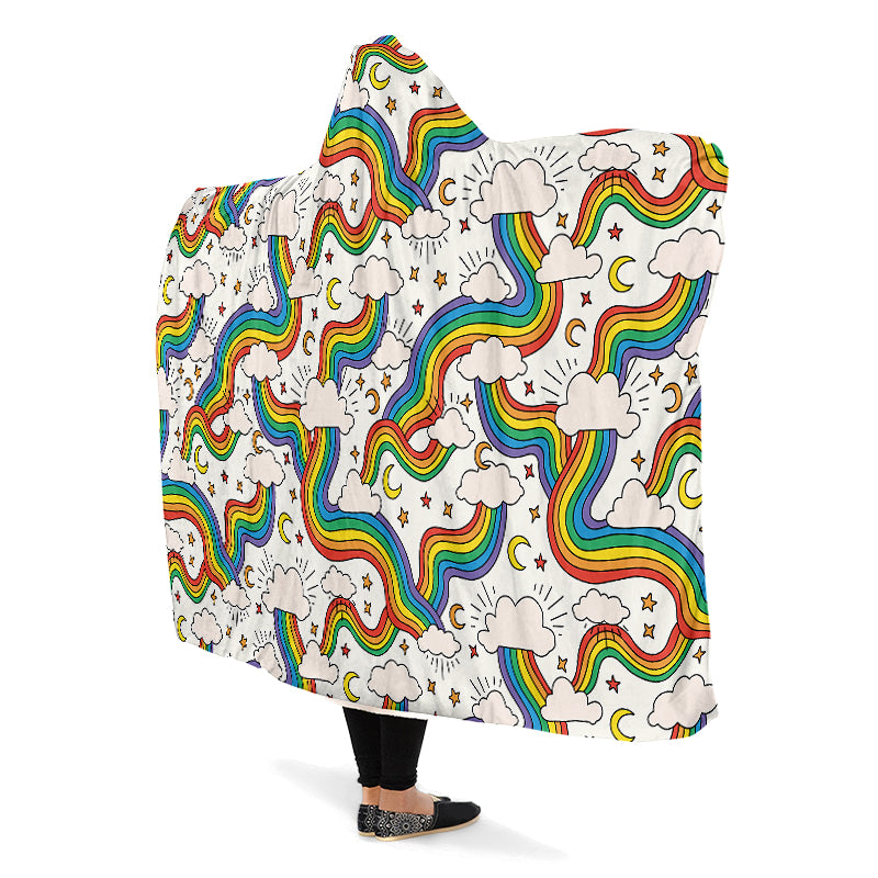 Rainbow Dreams Hooded Blanket