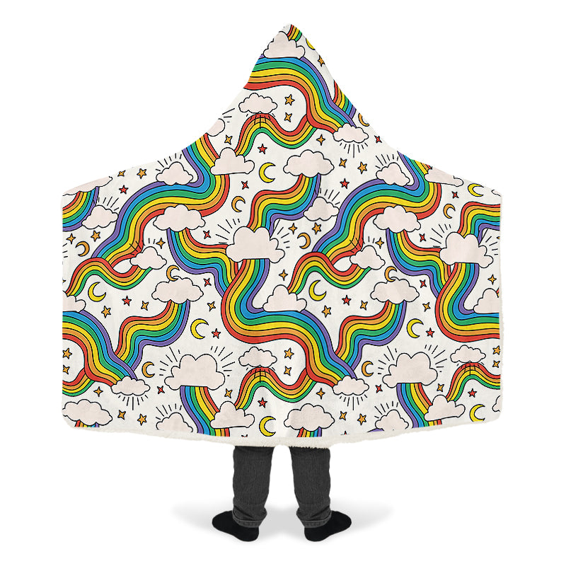 Rainbow Dreams Hooded Blanket