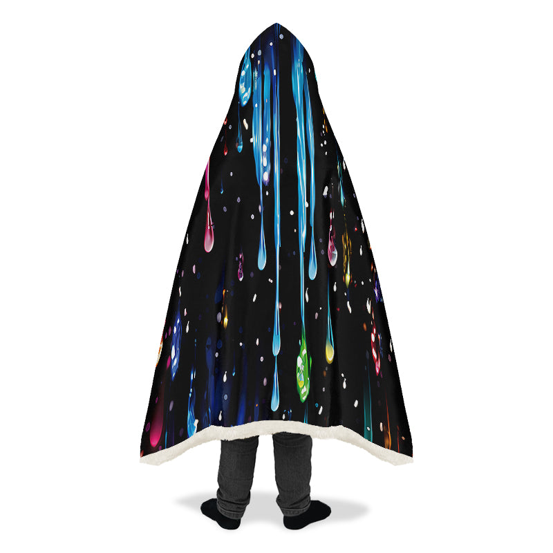 Rainbow Drips Hooded Blanket - Offbeat Sweetie