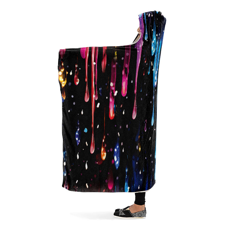 Rainbow Drips Hooded Blanket - Offbeat Sweetie