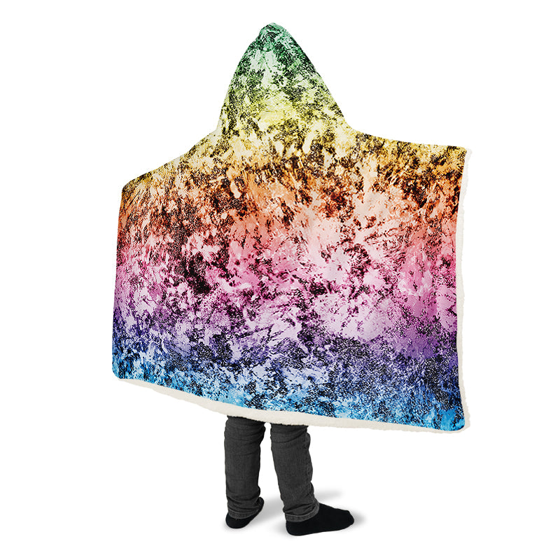 Rainbow Grunge Hooded Blanket