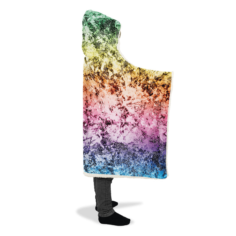 Rainbow Grunge Hooded Blanket