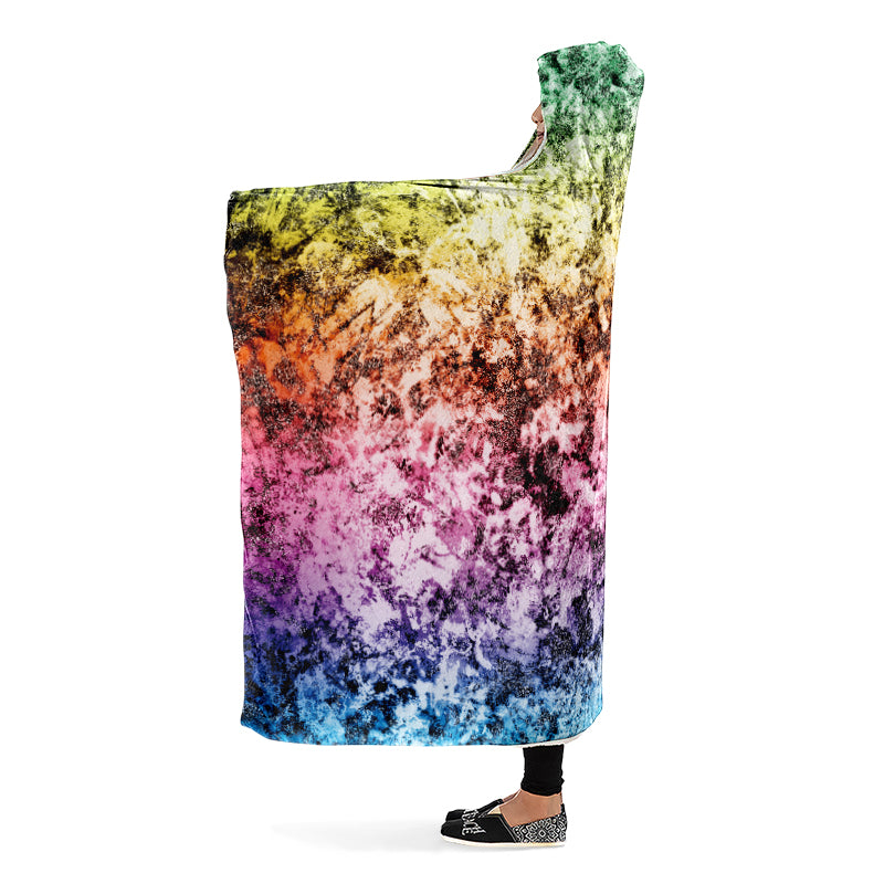 Rainbow Grunge Hooded Blanket
