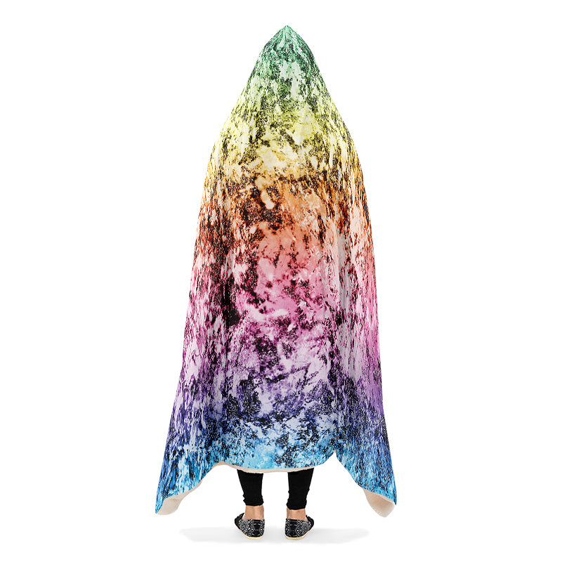 Rainbow Grunge Hooded Blanket