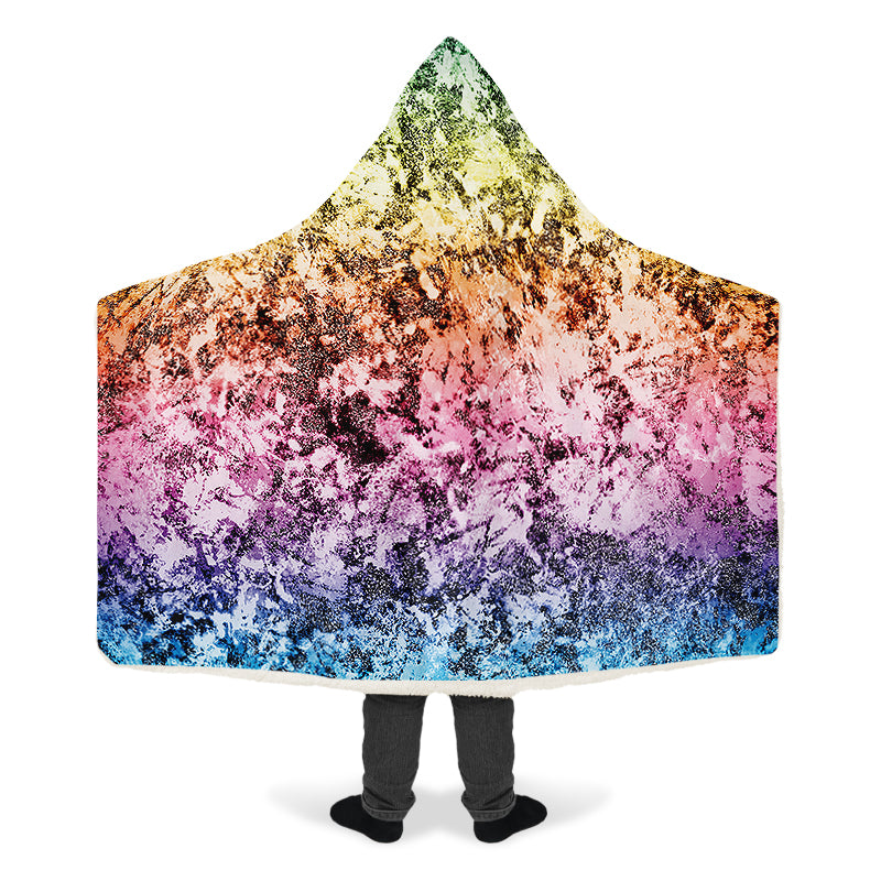 Rainbow Grunge Hooded Blanket