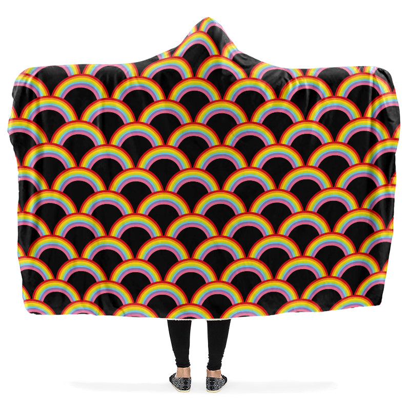 Rainbows On Parade Hooded Blanket - Offbeat Sweetie