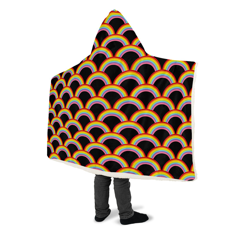 Rainbows On Parade Hooded Blanket - Offbeat Sweetie