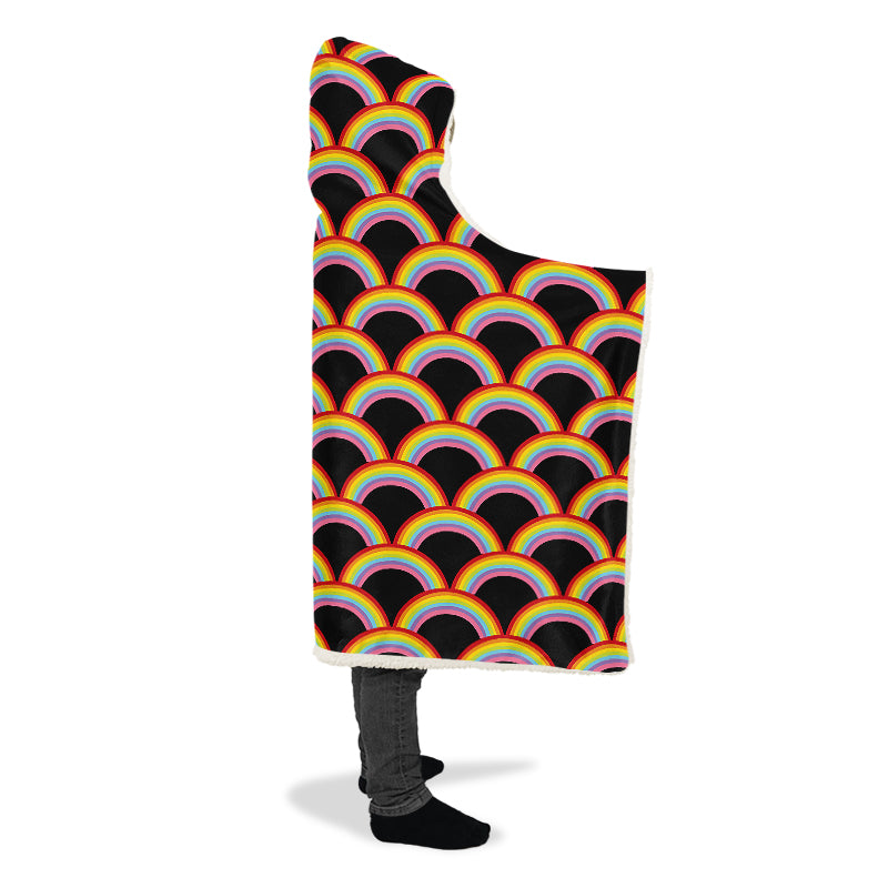 Rainbows On Parade Hooded Blanket - Offbeat Sweetie