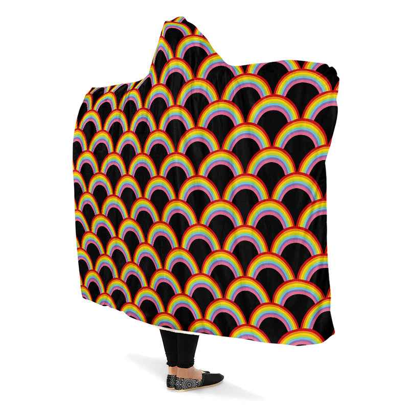 Rainbows On Parade Hooded Blanket - Offbeat Sweetie
