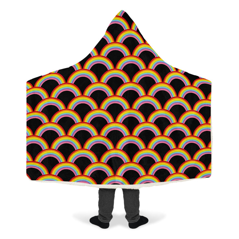 Rainbows On Parade Hooded Blanket - Offbeat Sweetie