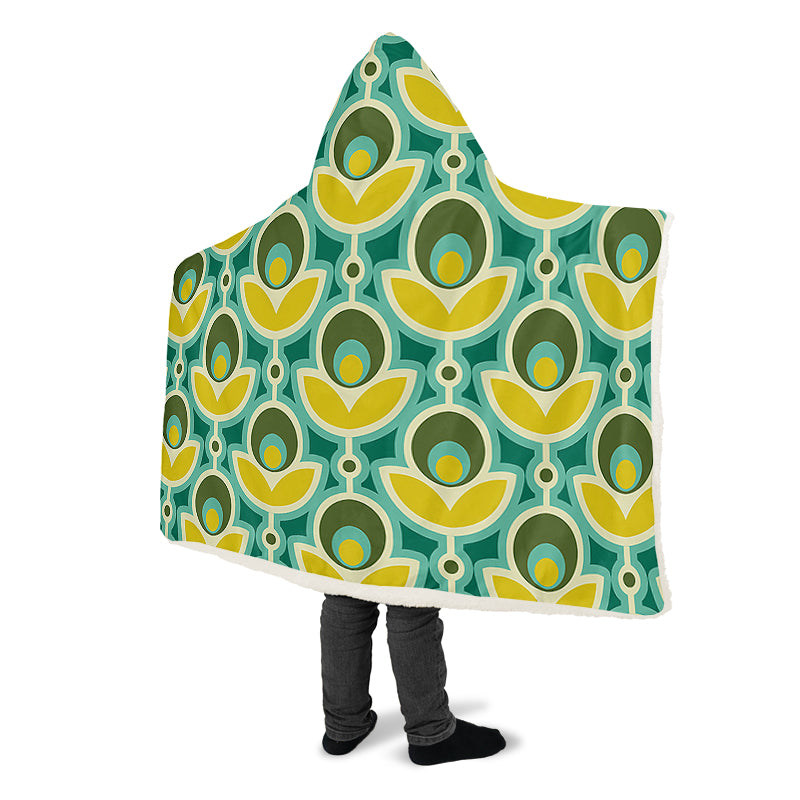 Retro Flowers Hooded Blanket - Offbeat Sweetie