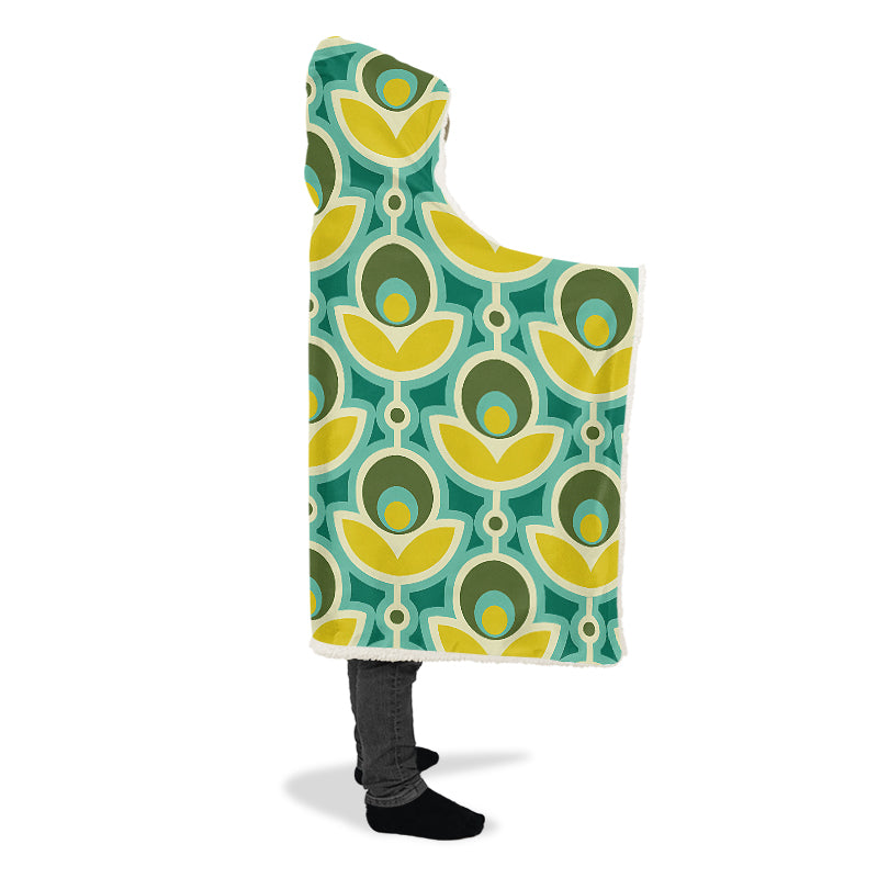 Retro Flowers Hooded Blanket - Offbeat Sweetie