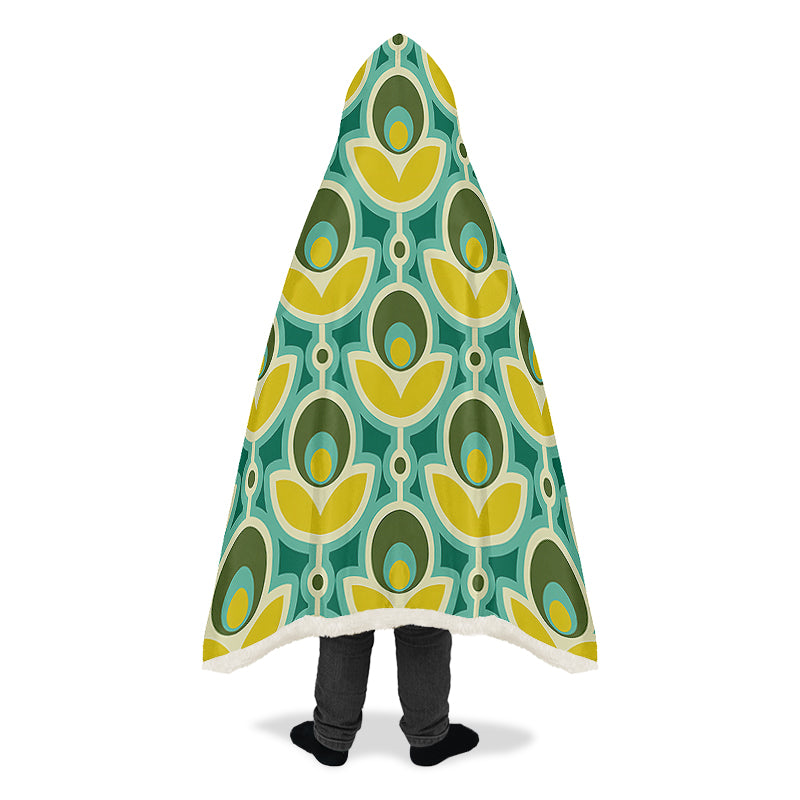 Retro Flowers Hooded Blanket - Offbeat Sweetie