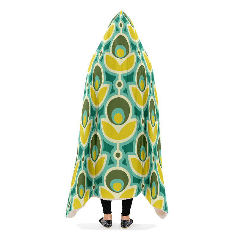 Retro Flowers Hooded Blanket - Offbeat Sweetie