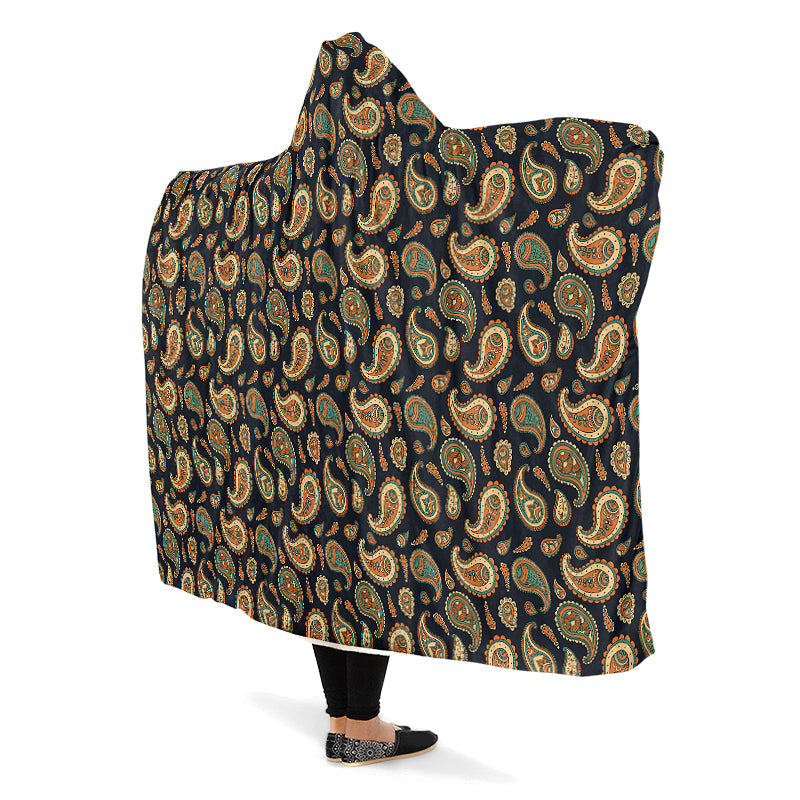 Retro Paisley Hooded Blanket